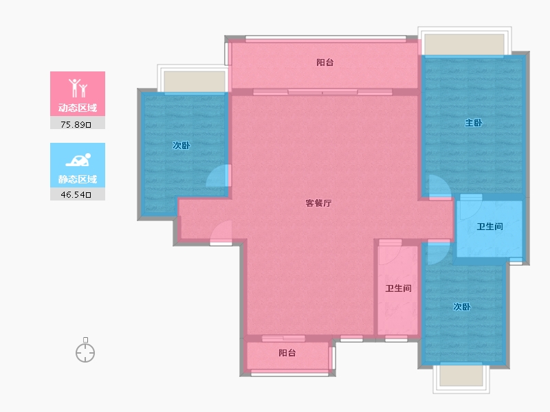 云南省-昆明市-山海春风-111.20-户型库-动静分区