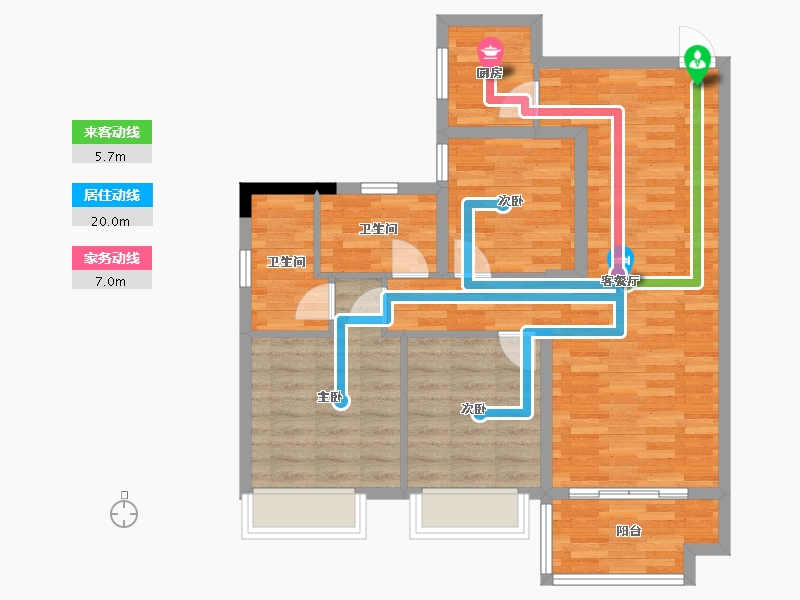 广西壮族自治区-南宁市-隆源学府-87.20-户型库-动静线