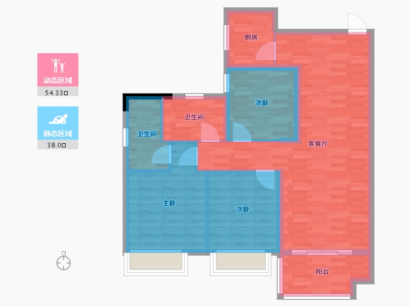 广西壮族自治区-南宁市-隆源学府-87.20-户型库-动静分区