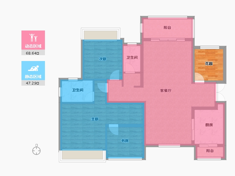 贵州省-毕节市-绿城西宸印象-133.00-户型库-动静分区