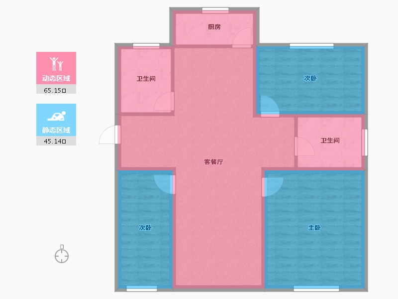 浙江省-杭州市-育才西苑-99.37-户型库-动静分区