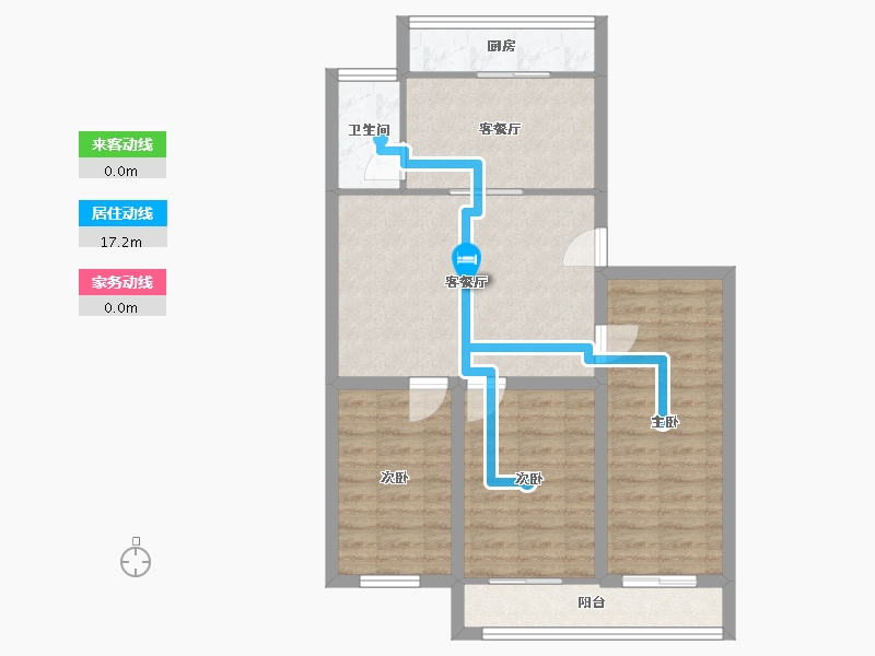 辽宁省-大连市-天源山庄-74.23-户型库-动静线