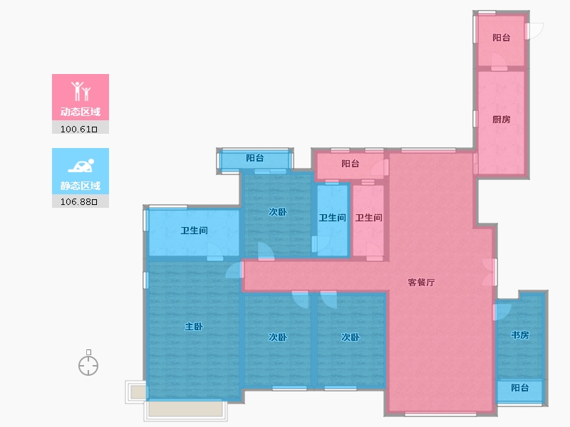 山东省-济宁市-公园壹号小区-198.13-户型库-动静分区