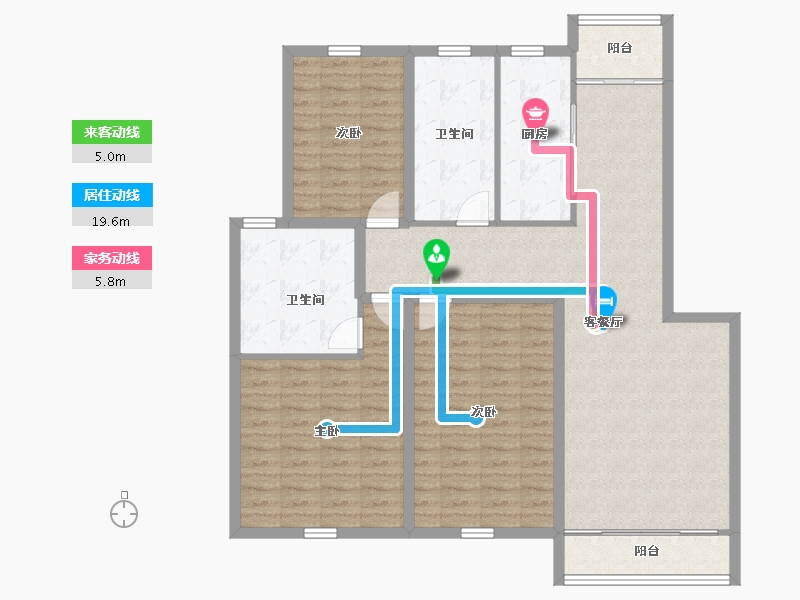 浙江省-杭州市-盛世嘉园(公寓住宅)-120.88-户型库-动静线