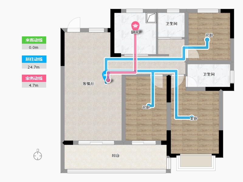 安徽省-滁州市-城南首府-89.60-户型库-动静线