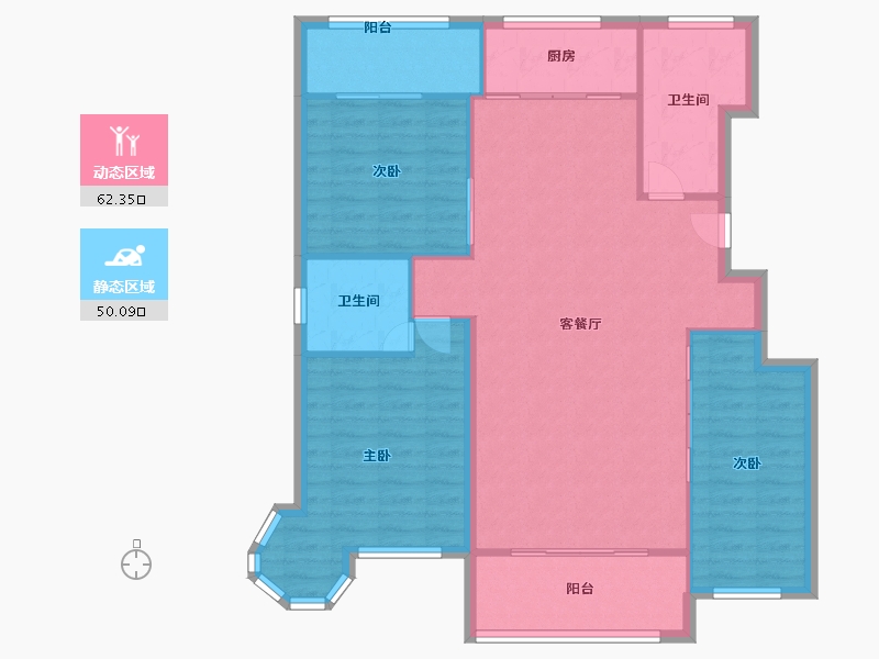 山东省-烟台市-天籁花园小区-103.00-户型库-动静分区