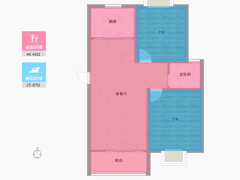 浙江省-杭州市-盛世嘉园(公寓住宅)-65.15-户型库-动静分区