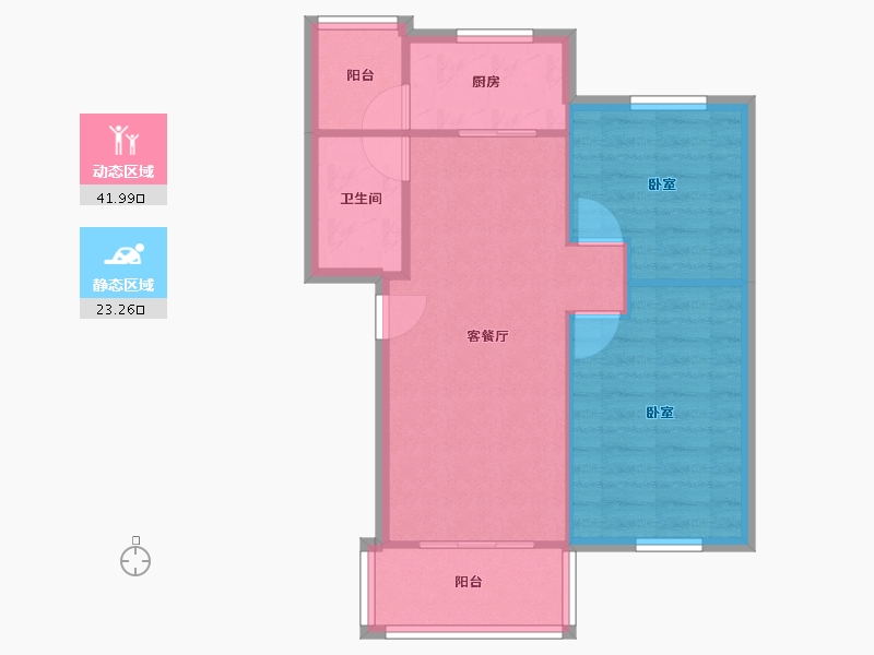 云南省-昆明市-南华区嘉华苑-59.05-户型库-动静分区