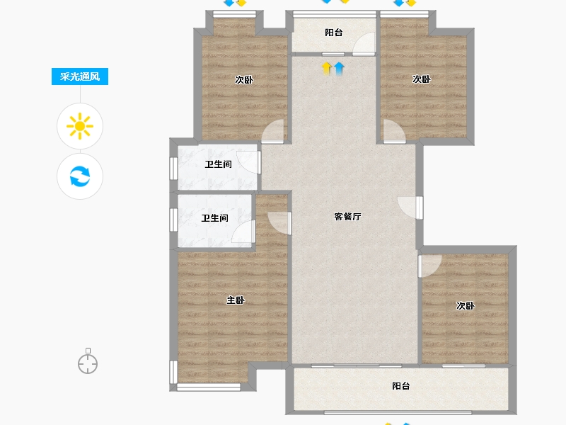 安徽省-马鞍山市-中丞国宾府-110.00-户型库-采光通风