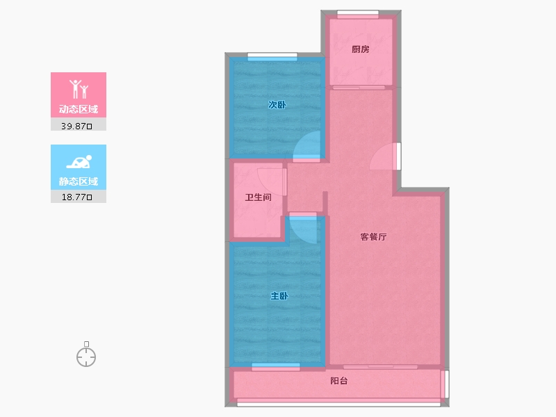 辽宁省-大连市-盛世闲庭静庭园-51.05-户型库-动静分区