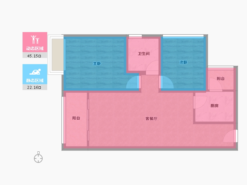 广东省-惠州市-卓越东部蔚蓝海岸-59.44-户型库-动静分区