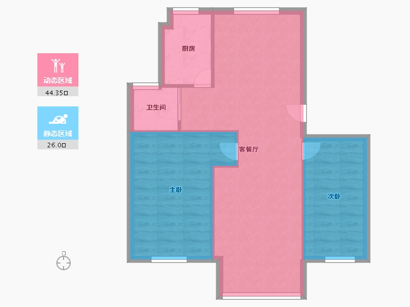 浙江省-宁波市-联丰北区-64.00-户型库-动静分区