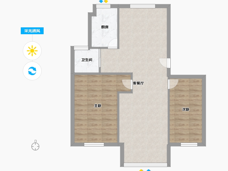 浙江省-宁波市-联丰北区-64.00-户型库-采光通风