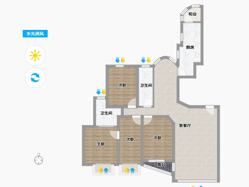 辽宁省-大连市-壹品星海-99.40-户型库-采光通风