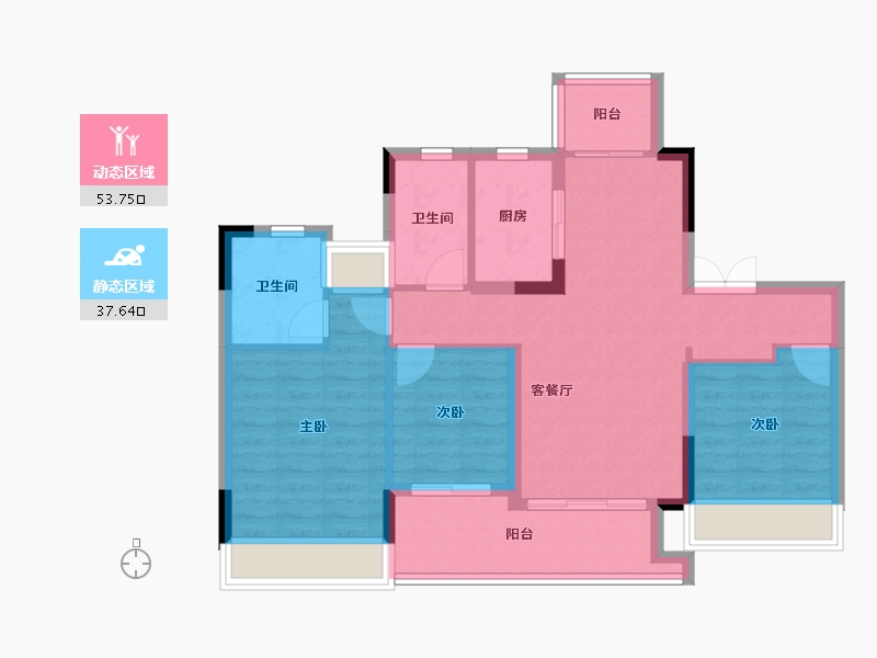 广东省-广州市-招商雍景湾-81.49-户型库-动静分区