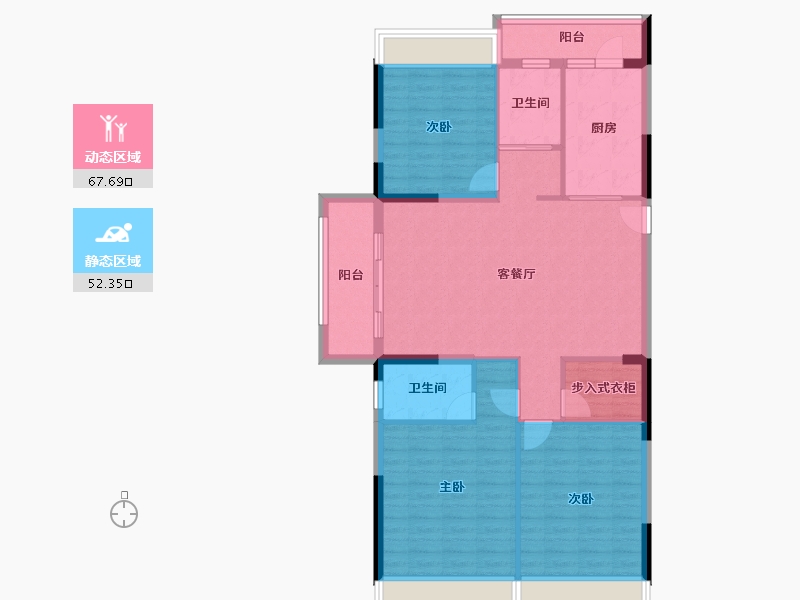 河南省-平顶山市-碧桂园应国府-109.01-户型库-动静分区