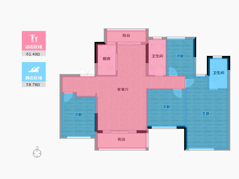 广东省-广州市-招商雍景湾-108.82-户型库-动静分区