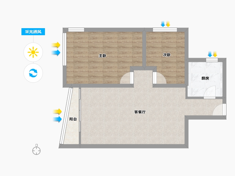 辽宁省-大连市-壹品星海-63.61-户型库-采光通风