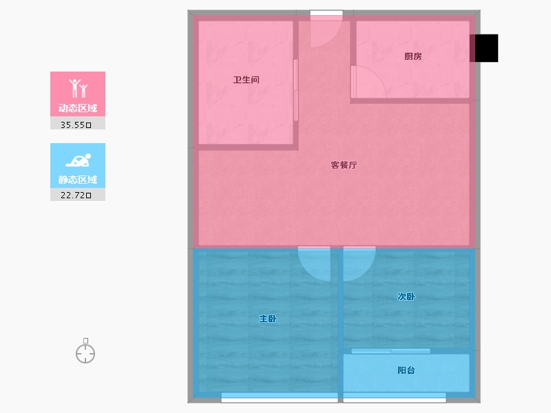 浙江省-宁波市-永佳苑-52.80-户型库-动静分区