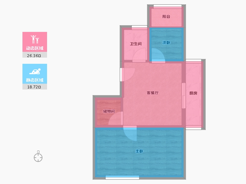 辽宁省-大连市-金源北里安居小区-38.93-户型库-动静分区