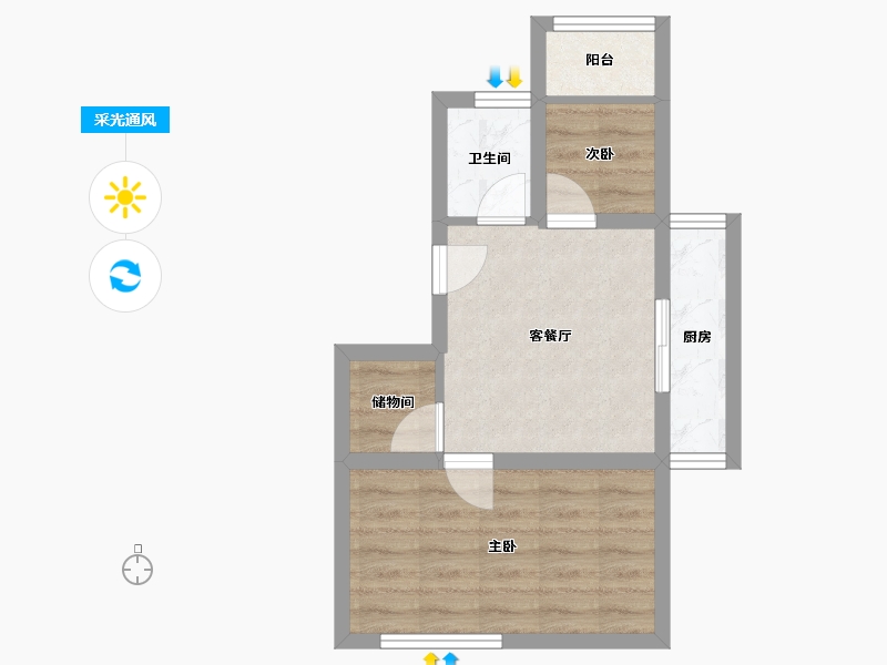 辽宁省-大连市-金源北里安居小区-38.93-户型库-采光通风