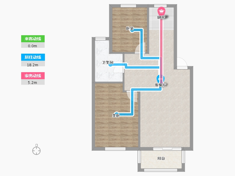 浙江省-宁波市-京华茗苑-78.40-户型库-动静线