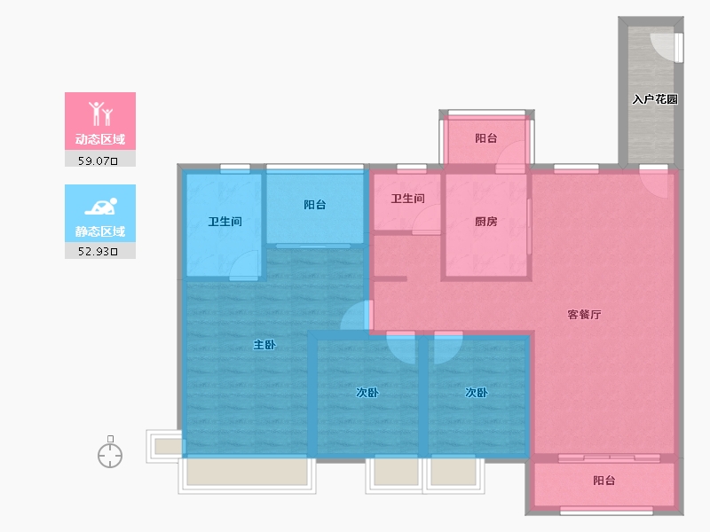 广东省-惠州市-南国园-105.18-户型库-动静分区