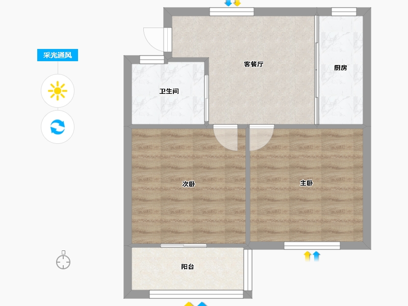 浙江省-宁波市-后河小区-49.00-户型库-采光通风