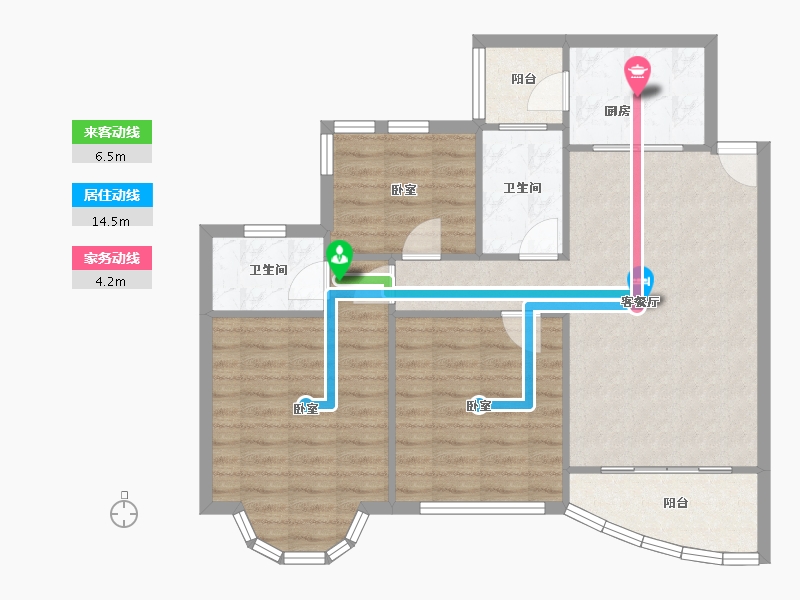 广东省-广州市-祈福新村山泉居-86.39-户型库-动静线