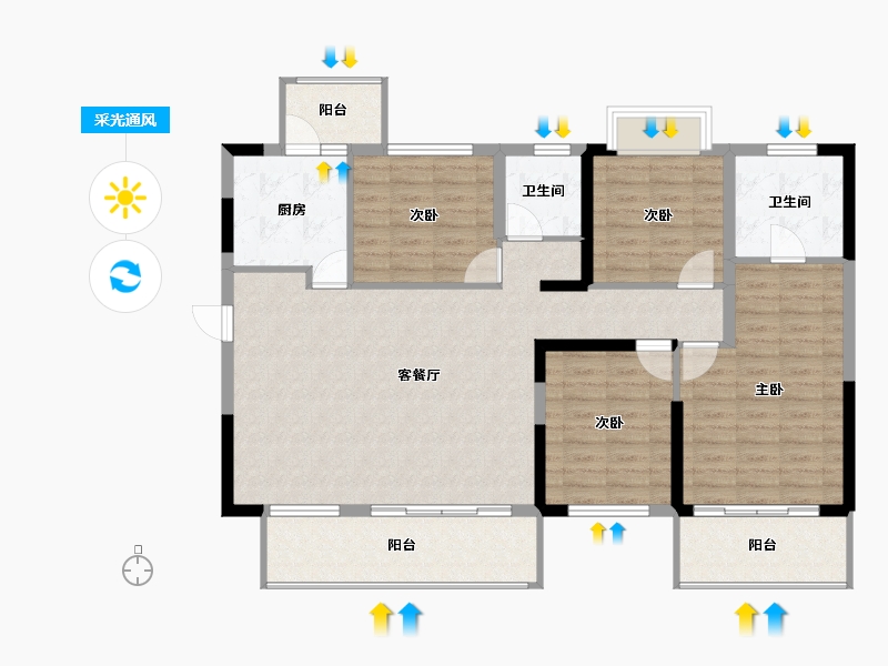 广西壮族自治区-南宁市-光明城市-118.06-户型库-采光通风