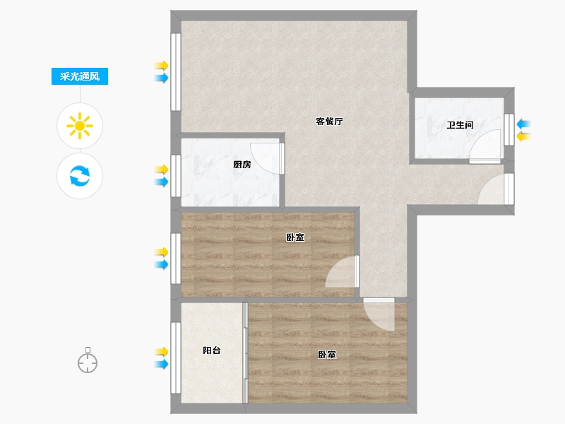 广东省-广州市-丽康居-58.88-户型库-采光通风