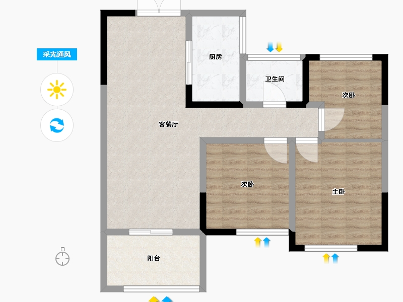 江苏省-常州市-天顺御河湾-85.00-户型库-采光通风