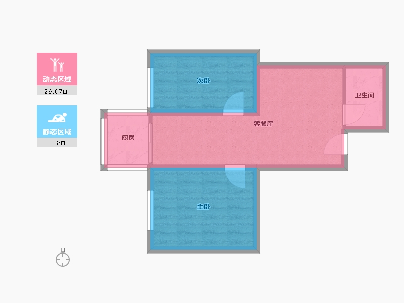 辽宁省-大连市-春柳河小区-44.69-户型库-动静分区