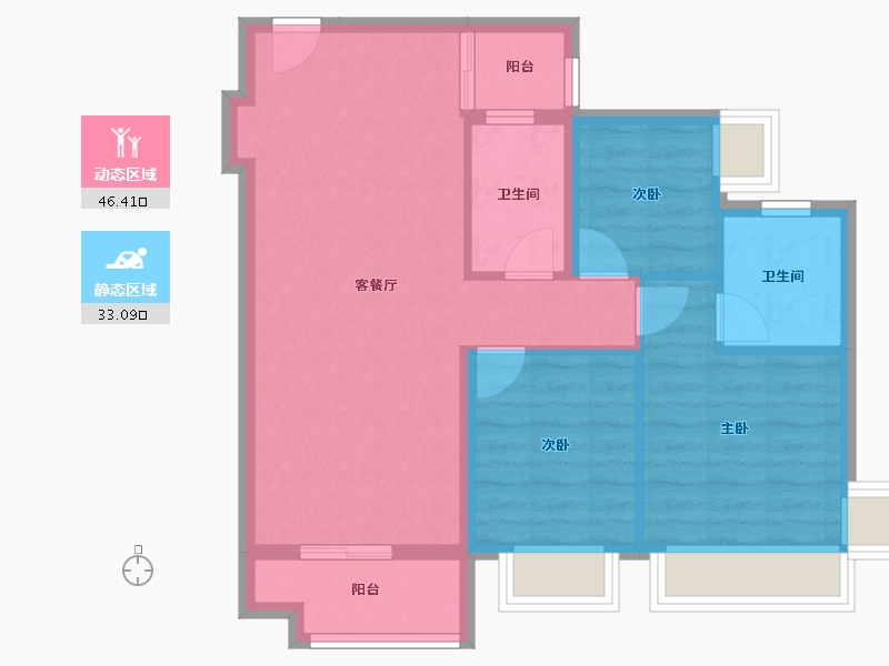 广东省-广州市-招商雍景湾-71.10-户型库-动静分区