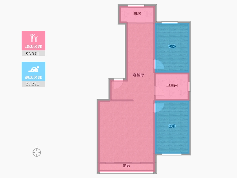 辽宁省-大连市-春柳河小区-74.97-户型库-动静分区