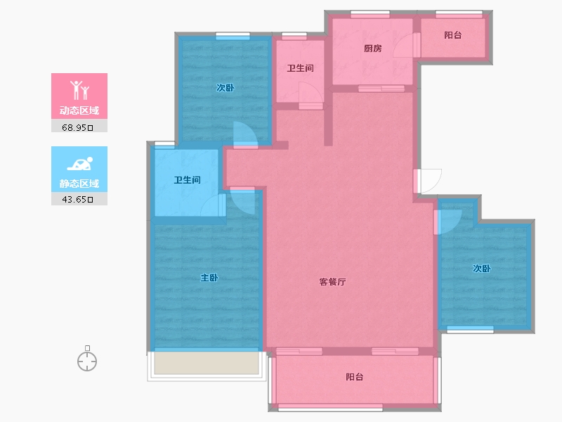 陕西省-渭南市-吉祥家苑-109.00-户型库-动静分区