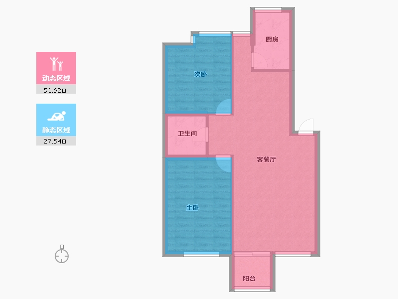 宁夏回族自治区-银川市-物华兴洲苑-72.00-户型库-动静分区