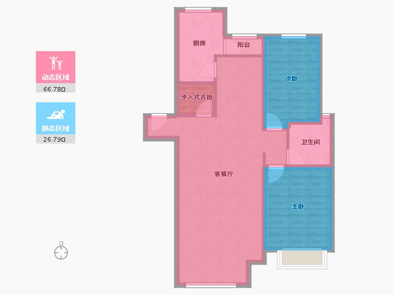 辽宁省-大连市-新希望花园-83.94-户型库-动静分区