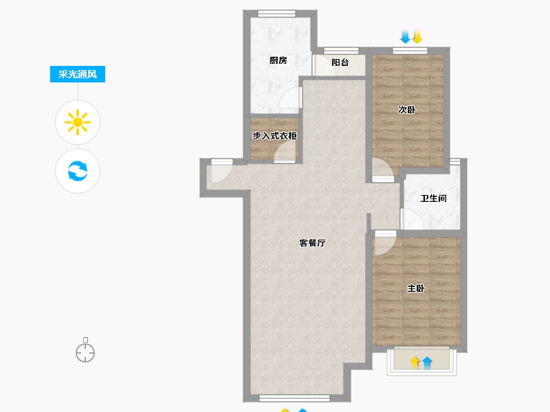 辽宁省-大连市-新希望花园-83.94-户型库-采光通风