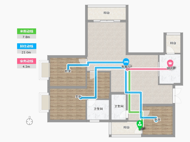 贵州省-贵阳市-中环国际-107.64-户型库-动静线