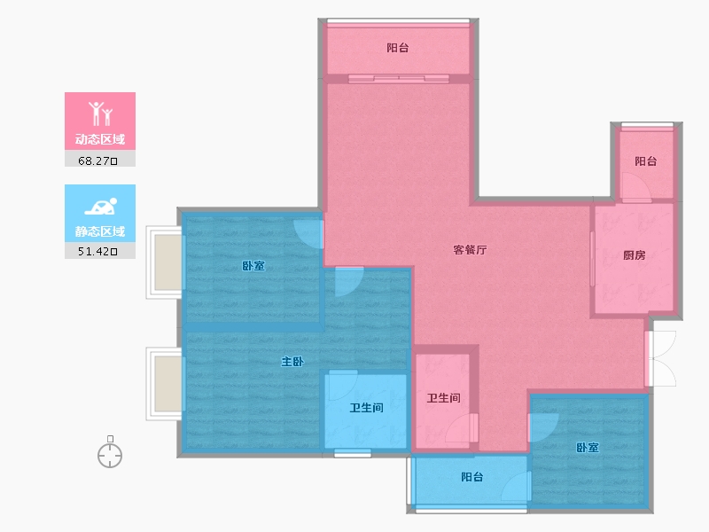 贵州省-贵阳市-中环国际-107.64-户型库-动静分区