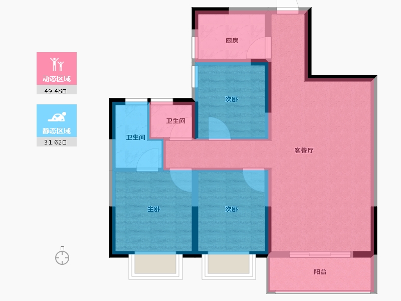 广西壮族自治区-南宁市-光明城市-72.00-户型库-动静分区