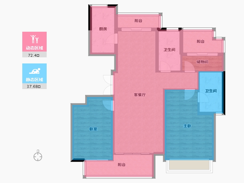 安徽省-池州市-太平鸟西湖家园-98.74-户型库-动静分区