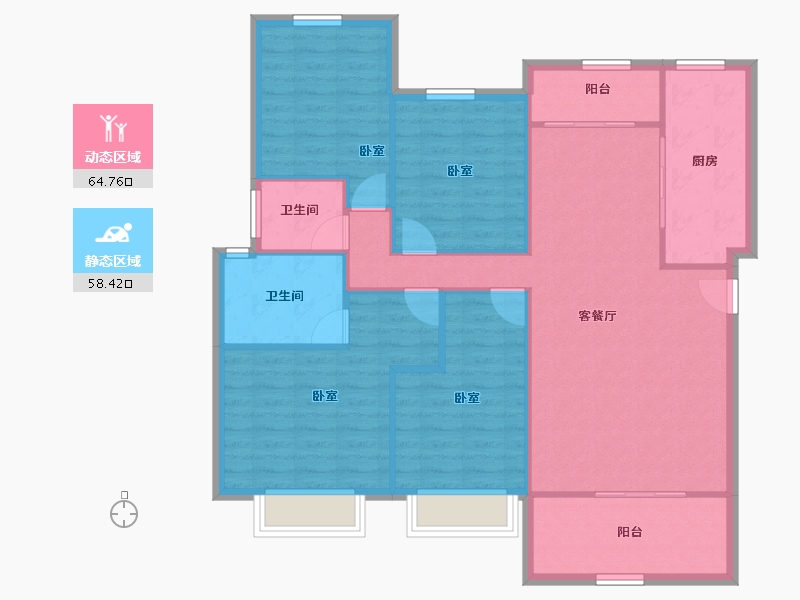 广东省-惠州市-碧桂园山河城-112.77-户型库-动静分区