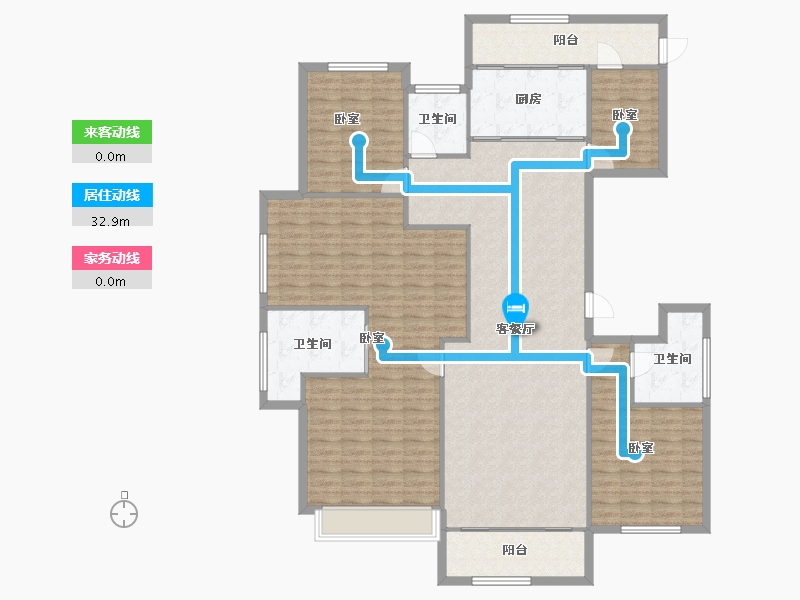 浙江省-宁波市-白金湾-164.23-户型库-动静线