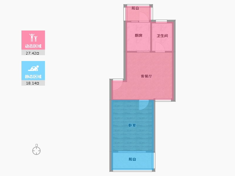 重庆-重庆市-姚江花园-40.61-户型库-动静分区