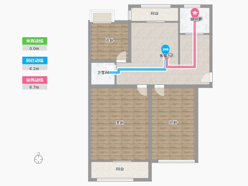 福建省-福州市-福湾新城秋月苑-107.11-户型库-动静线