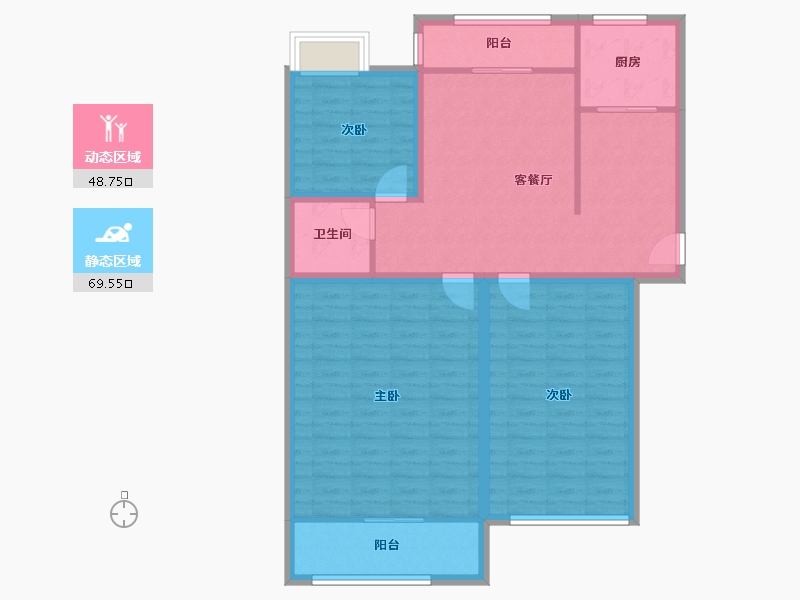 福建省-福州市-福湾新城秋月苑-107.11-户型库-动静分区