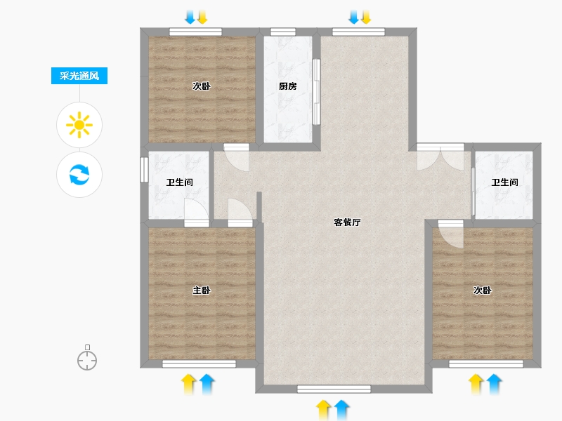 吉林省-白城市-明珠花园-117.80-户型库-采光通风