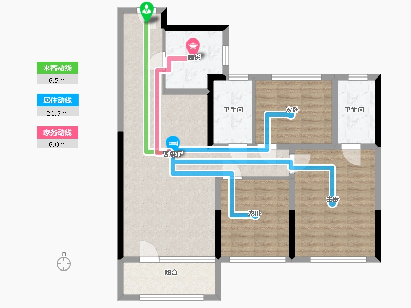 山东省-青岛市-卓越嘉悦-89.31-户型库-动静线